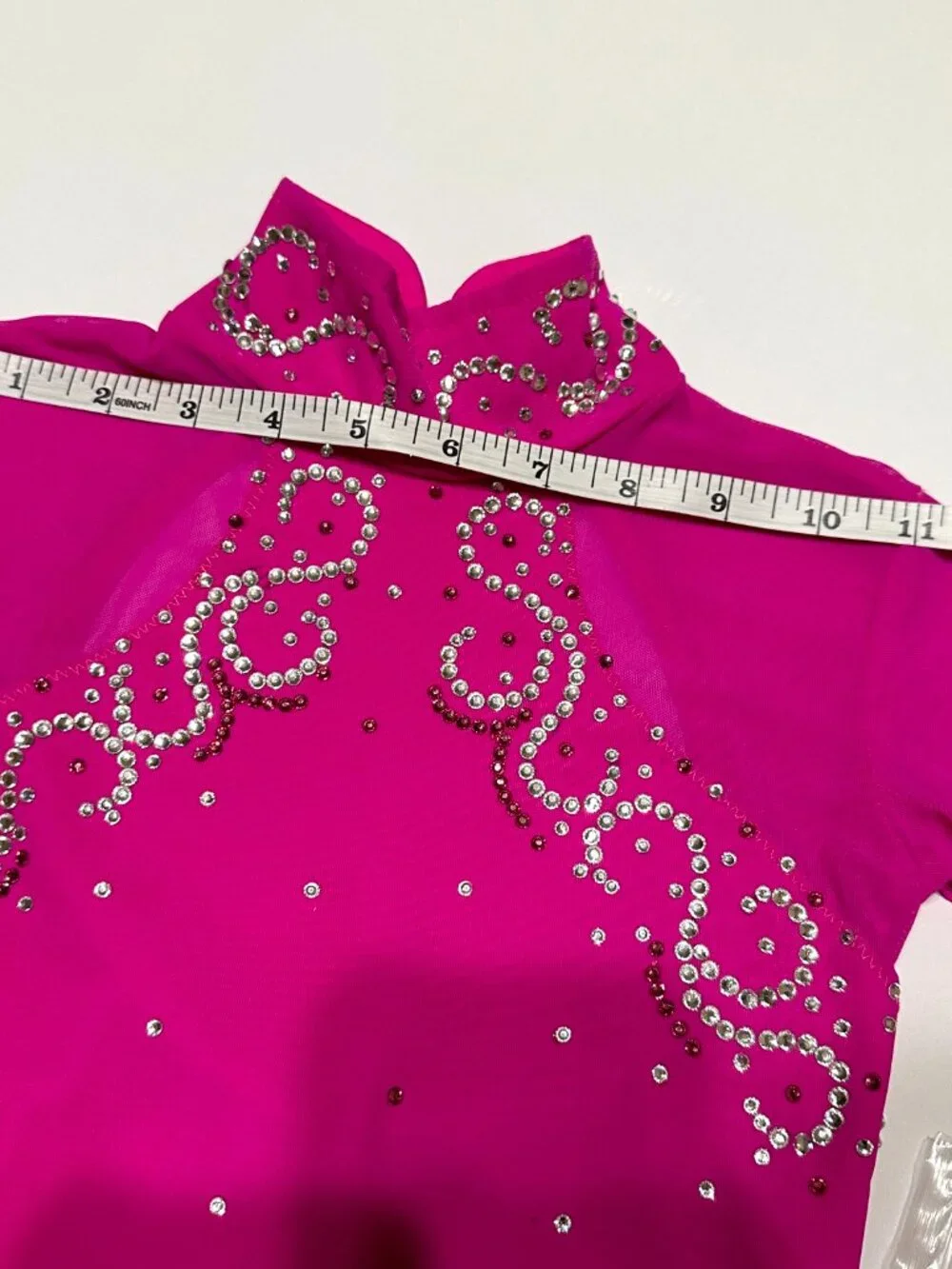New Plum pink Crystal Figure Skating Dress Girl 8 (4~6T)